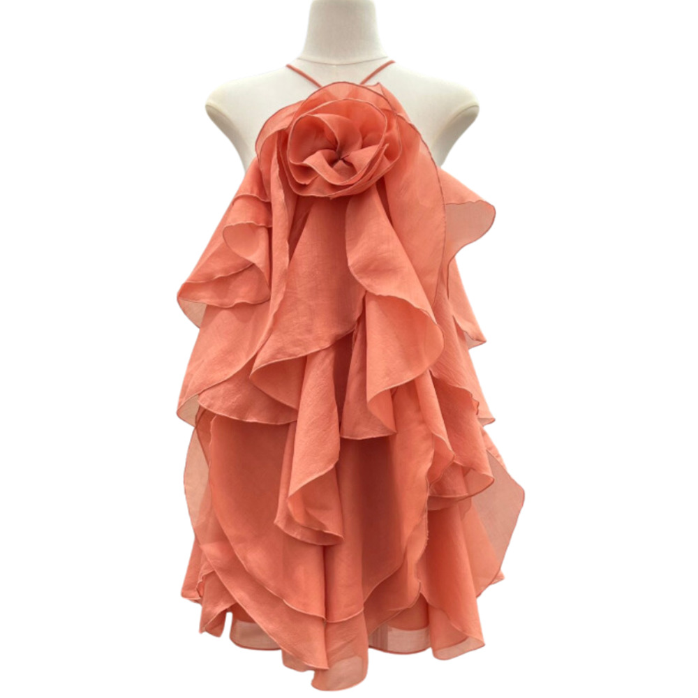 Aje Pandorea Layered Mini Dress Washed Coral Size US 6 - Picture 8 of 13